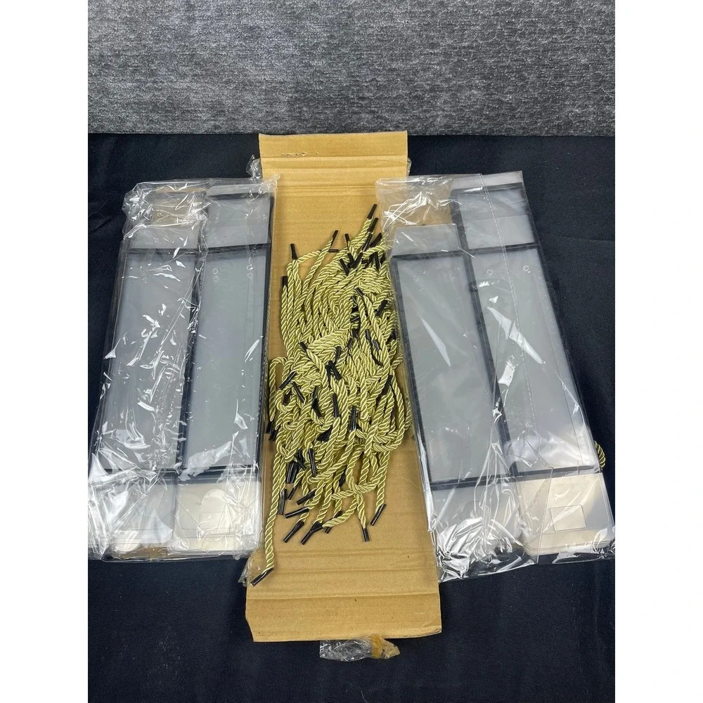 Clear Plastic Gift Boxes with‎ Gold Rope Handles Black Frame Set